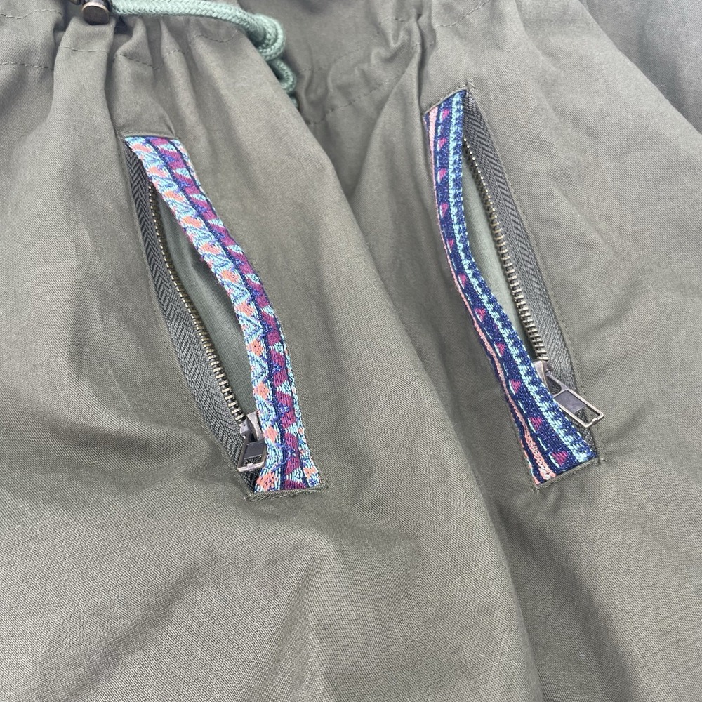 Crescent Anorak Jacket Military Cargo Jacket Olive Size L Embroidered Cotton NWT - Picture 10 of 13